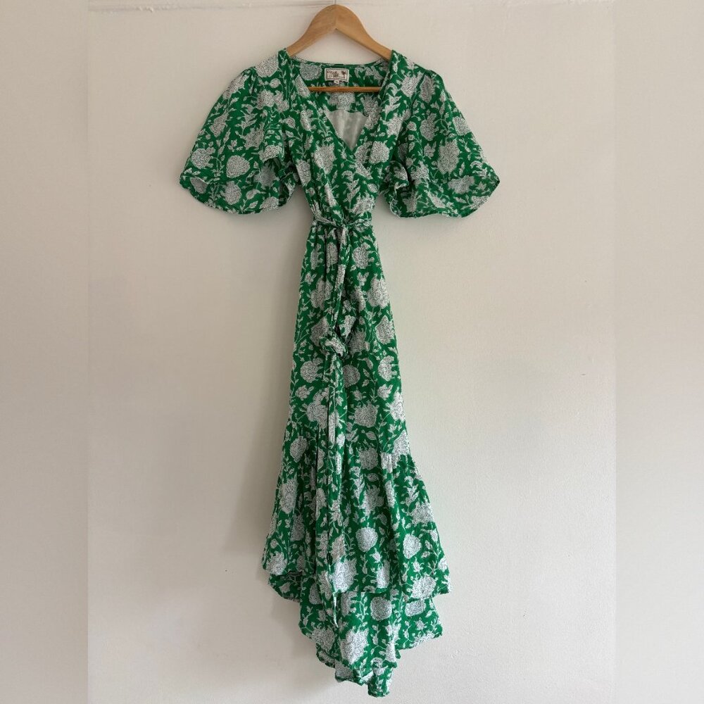 Mille Helena Block Print Midi Wrap Dress